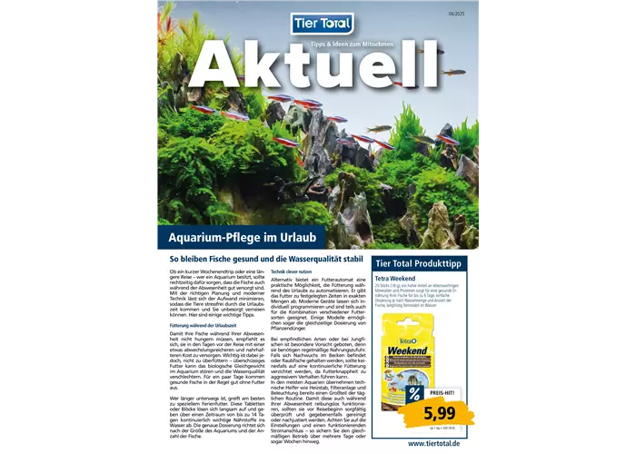 Aktuelles - Urlaubszeit im Aquarium