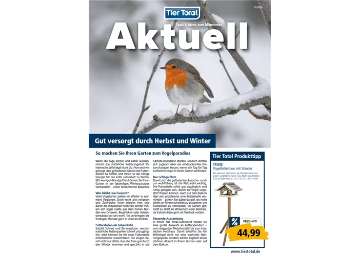 Aktuelles - Wildvögel - Gut versorgt durch Herbst und Winter